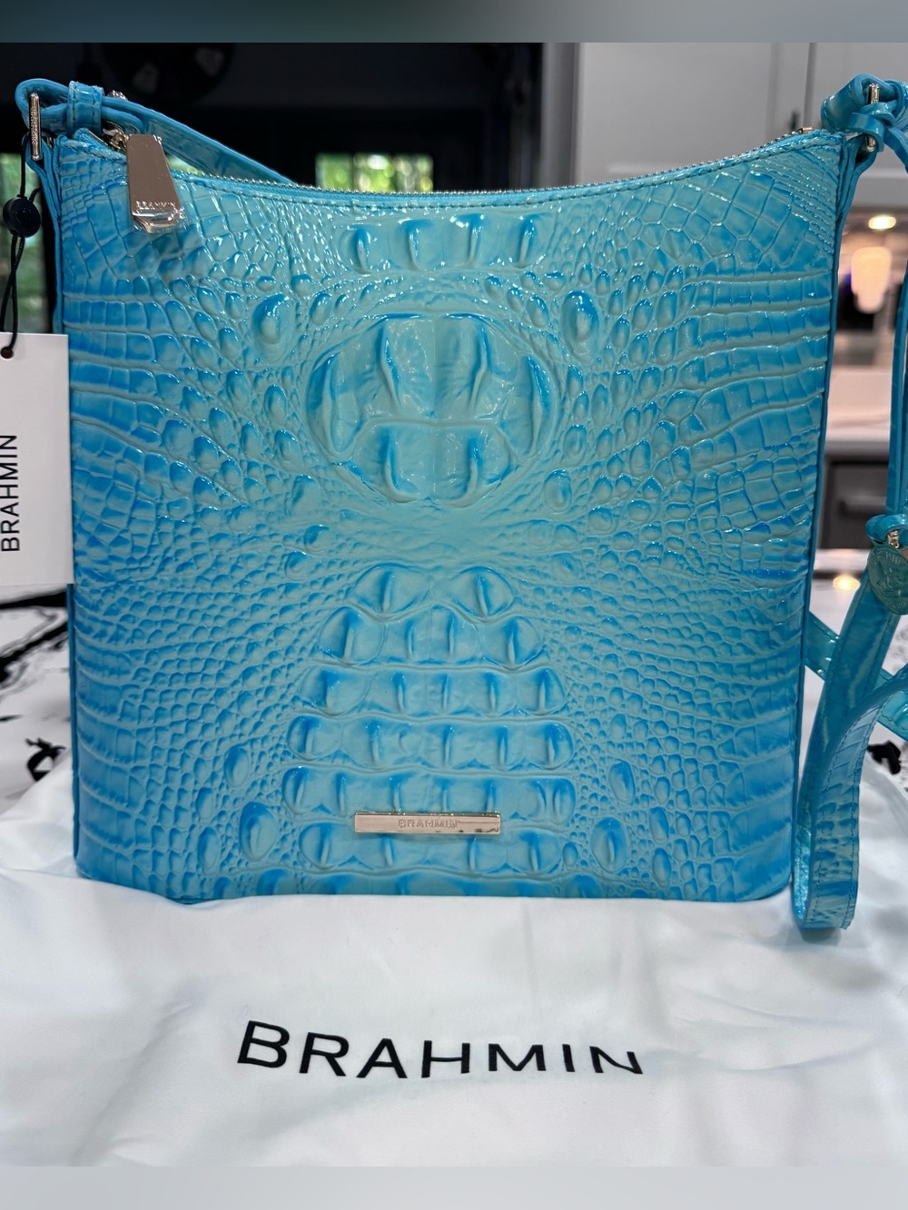 NWT ✅ Brahmin Katie Tropic Blue Crossbody Bag Gorgeous! - Picture 3 of 15